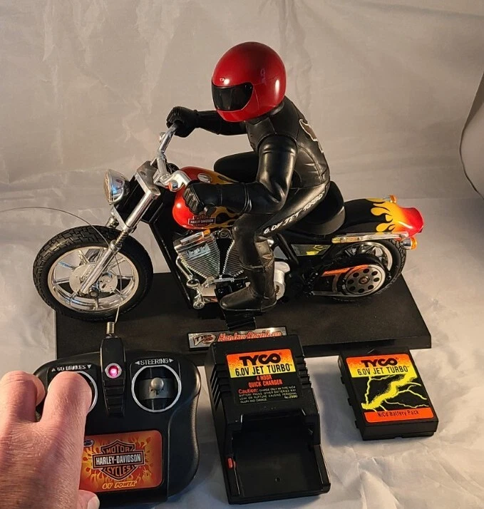 RARE Tyco RC 6.0V Turbo Flames Harley-Davidson Motorcycle Rider Charger Battery - Image 4 of 4
