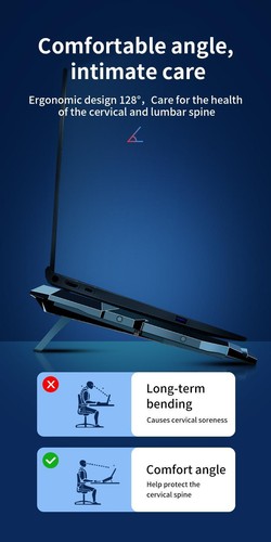 Refrigerador Gaming 17" con 6 Ventiladores Soporte de Pantalla LED para Laptop y Notebook - Imagen 13 de 28