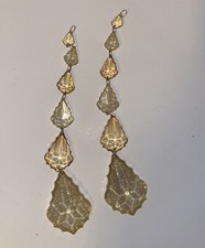 Katherine's Collection Gold Shimmer Chandelier Drop Ornaments Set Of 2 NEW