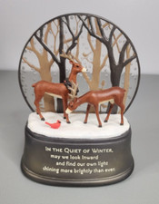 HALLMARK LIGHTED WINTER DEER CARDINAL SNOW SCENE IN THE QUIET OF WINTER RARE