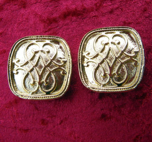 Boucles D'oreilles Vintage Anciennes - Style Doré à Clips - Occasion En Bon état