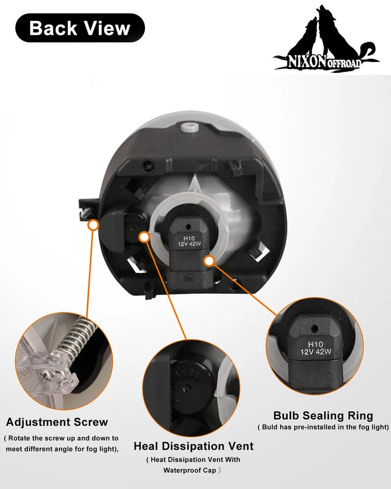 Fog Lights For 2006 2007 2008 2009 Mitsubishi Raider Front Driving Bumper Lamps - Image 3 of 4