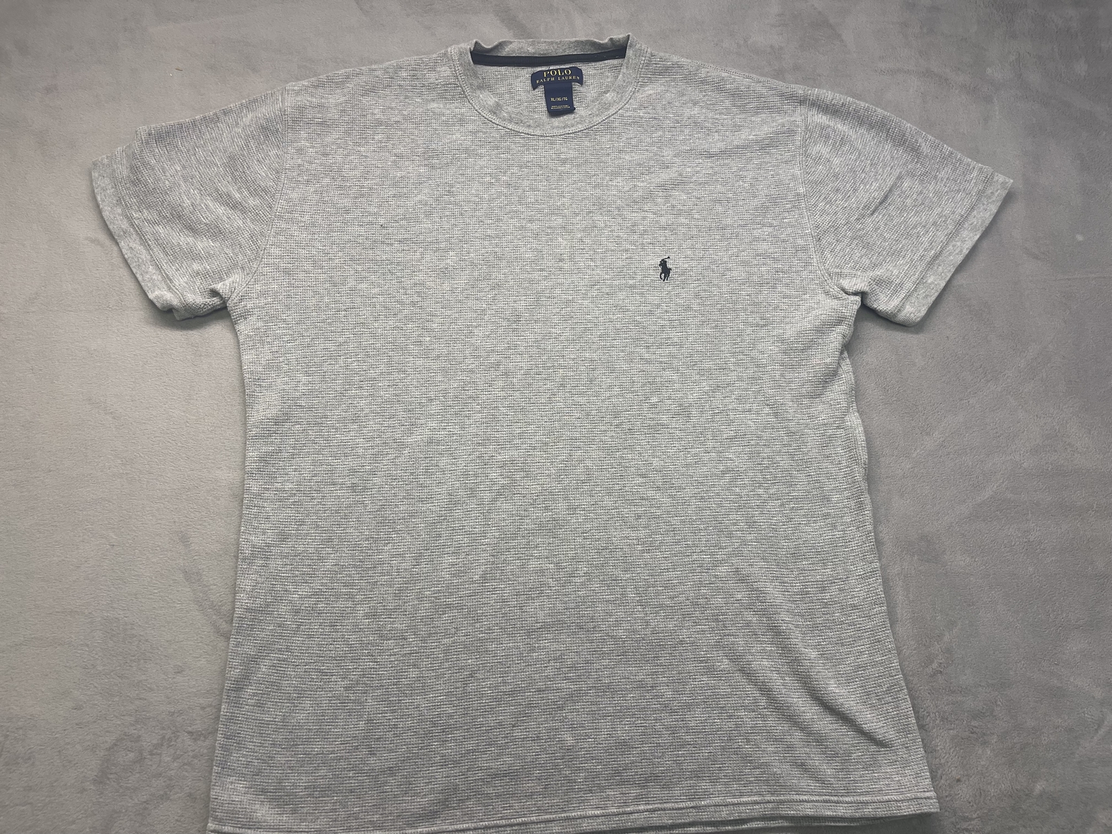Polo Ralph Lauren uomo adulto grande grigio nero pony casual preppy strappata