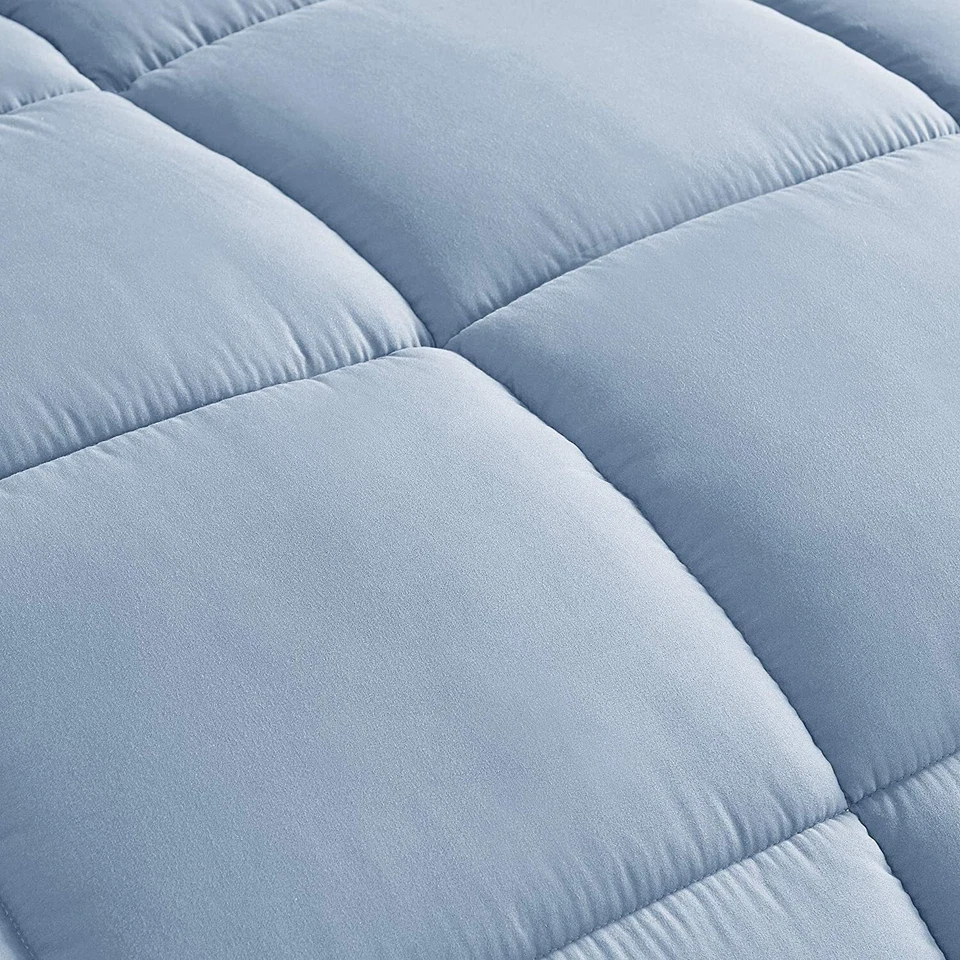 Chambray Blue All Season Fluffy Down Alternative Comforter Set - Duvet Insert - Image 2 of 4