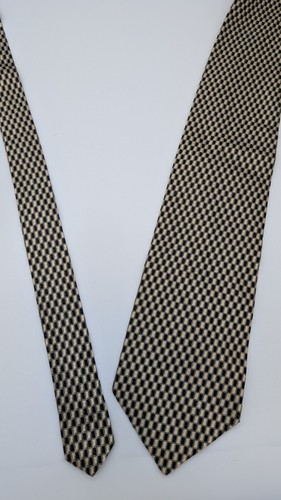 Alexander Julian Colours 100% Silk Gold Black Checkered Neck Tie NEW - Picture 2 of 8