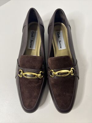 Croft Barrow Womens Tyler Loafers Shoes Brown Leather Buckle