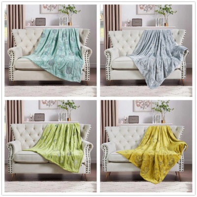 HST Sparkle Sequin Embroidered Throw Blanket for Couch Sofa Bed Soft Cozy  Warm