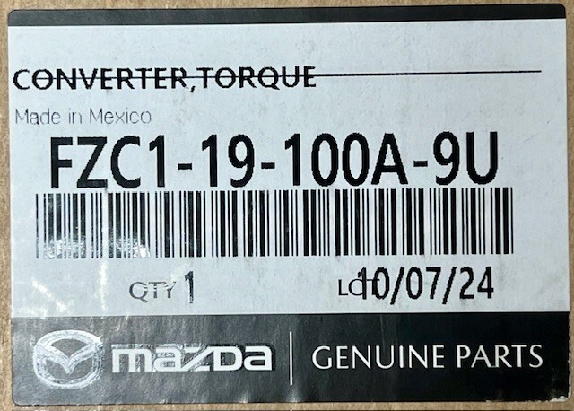 MAZDA Genuine OEM CONVERTER,TORQUE FZC1-19-100A-9U | eBay