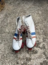 Vintage Official Roller Derby Skates Red White Red Urethane Wheels