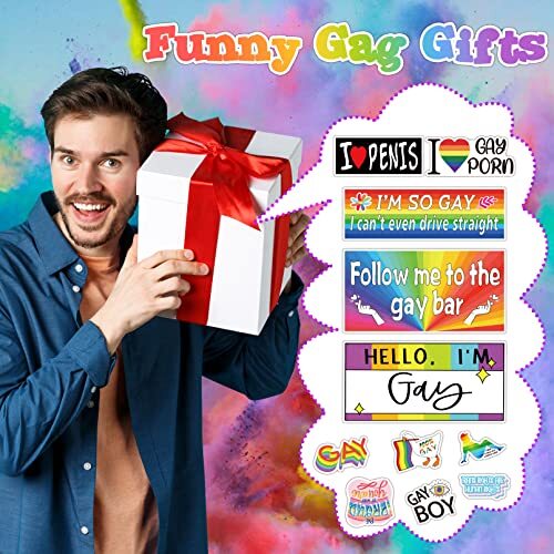 76 Stück Original Lustige Gay Streich Autoaufkleber Lustige LGBT Gay Aufkleber für Auto - Bild 6 von 7