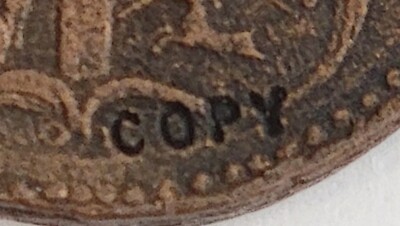 1773 Virginia Halfpenny Colonial, Vintage Becker Reproduction