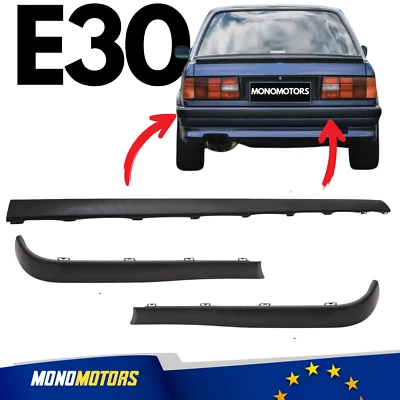 ENSEMBLE COMPLET DE MOULURES DE PARE-CHOCS ARRIÈRE POUR BMW E30 1988-1992 - Photo 1/4