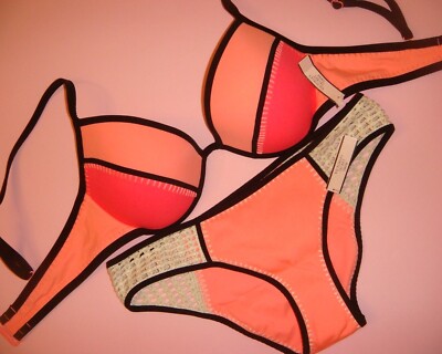 Victoria's Secret 34DD BIKINI S,M SURF CROCHET stitched HOT