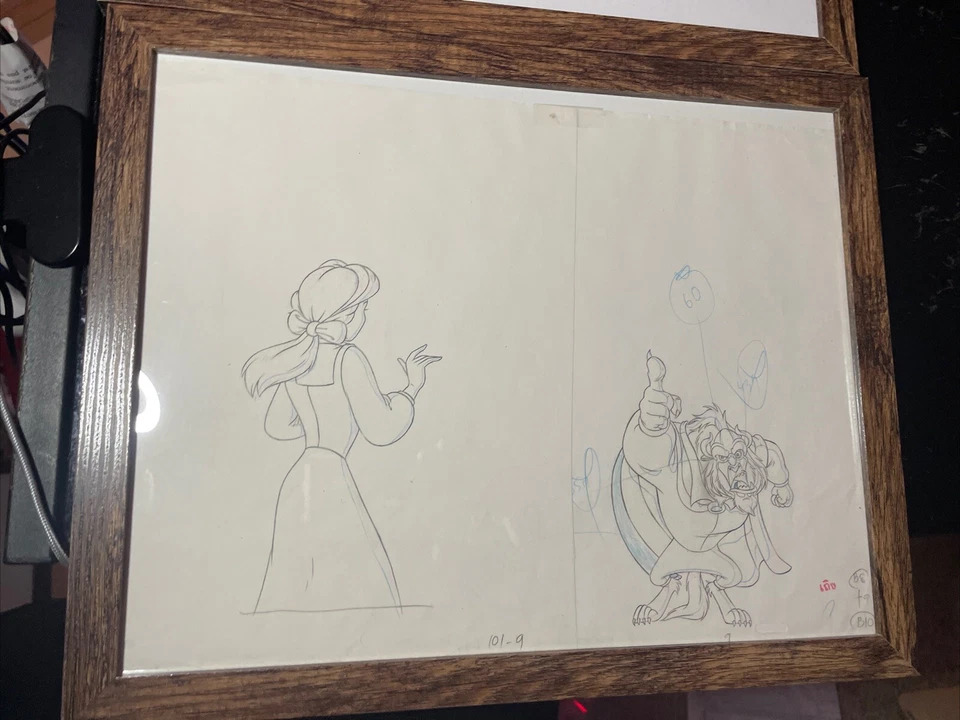 Beauty and the beast Animation Cel Walt Disney Movie Production Art Vintage  X1 - Image 4 of 4