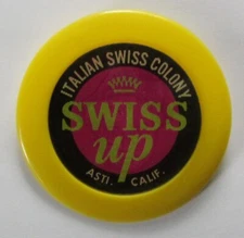 Italian Swiss Colony Wine 1960's Vari-Vue Lenticular Pin/Button 3 1/2 inches