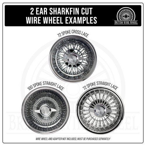 Zenith Chrome & White Metal Wire Wheel Chip Emblems with Spinner Caps, Set of 4 - Picture 22 of 70