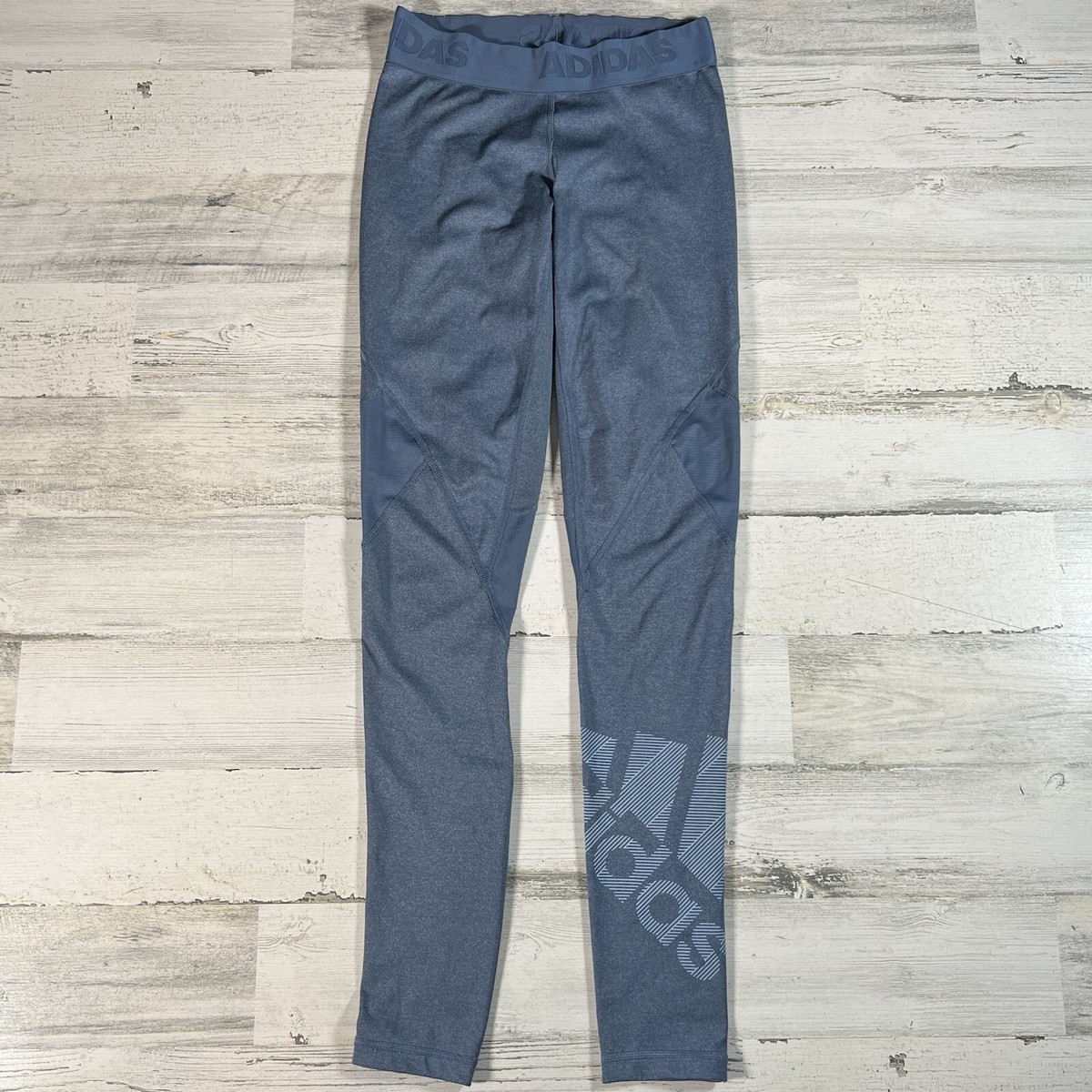 Adidas Women's Alphaskin Badge of Sport Compression Leggings Blue