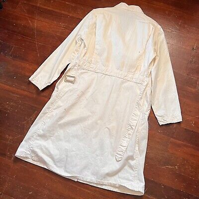 1950's HBT White Mechanic Shop Coat Herringbone Vintage Workwear 40R 1950's HBT White Mechanic Shop Coat Herringbone Vintage Workwear 40R