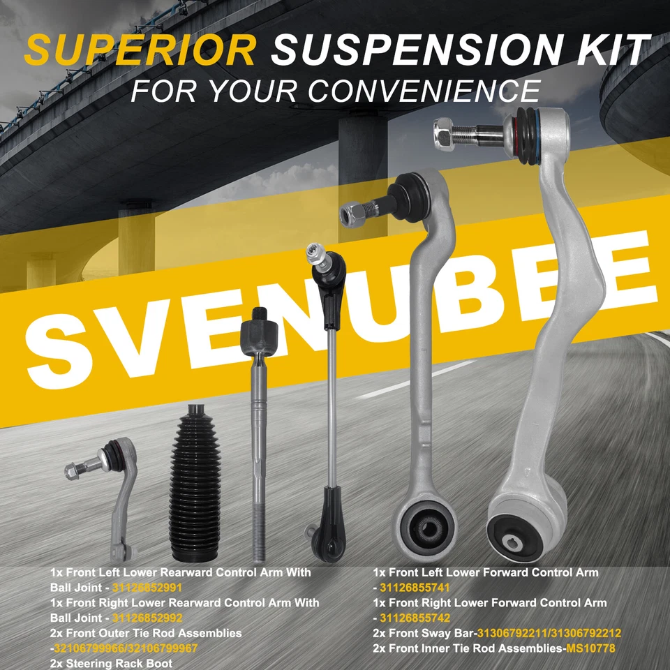 12x Front Lower Control Arm Swaybar Tierod for 2012-2020 BMW 335i 328i 435i 230i - Image 3 of 4