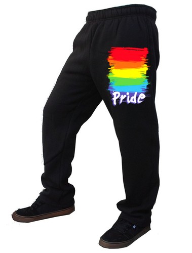 Men's Gay Rainbow Pride Black Fleece 