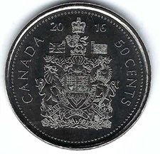 2016-M Canadian Brilliant Uncirculated Fifty Cent coin!