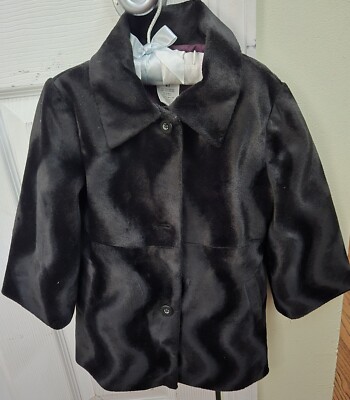 Toddler Girl Coat: ESPRIT 4T Black, Cut Velvet, Knee-length, NWOT