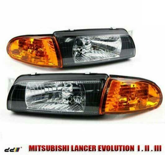 1992~1993~94~1995 Lancer Evo Evolution 1 2 3 Black Headlight