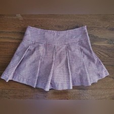 Vtg GYMBOREE Girls 5 red black houndstooth pleated skirt