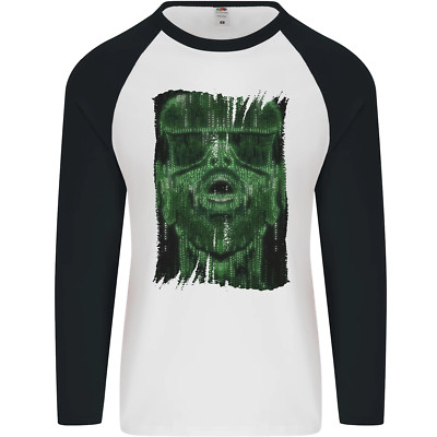 VR Man Virtual Reality Spielen Spieler Herren L/S Baseball Maglietta