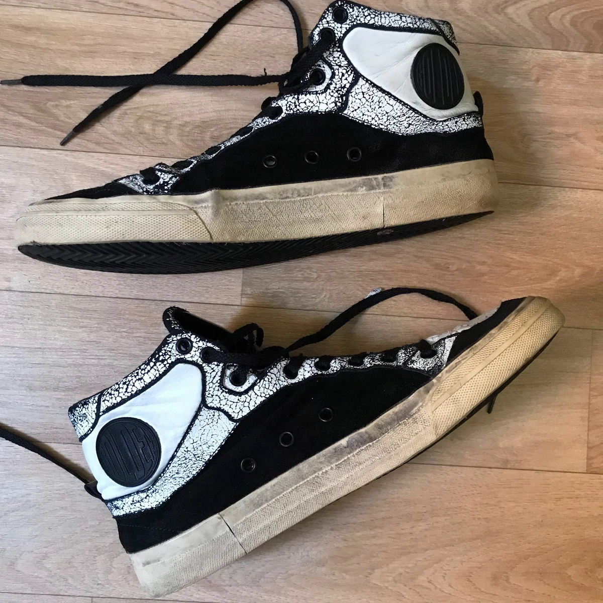 Golden Goose Sneakers VCE 2.12 GGDB High Top Leather MENS BLACK Size 43eu 10US