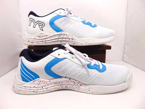 TYR Trainers CXT-1 Trainer 10.5 Men 12 Women Cross Fit Athletic Shoes White Blue - Picture 3 of 8