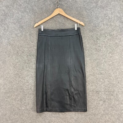 Mackage Leather Skirt Womens 6 Black Straight & Pencil Zip Canada Business 6323