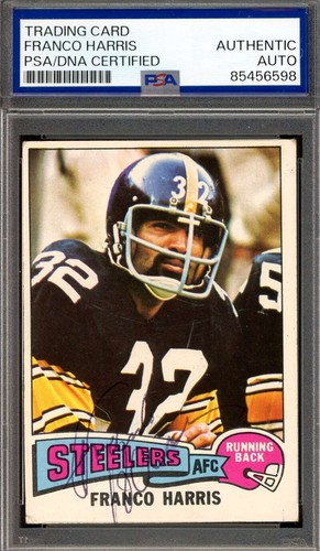 Franco Harris PSA DNA Vintage Signed 1975 Topps Autograph