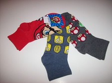 Nintendo Mario Socks Boys 3 Quarter Crew Large 3Y-5Y New