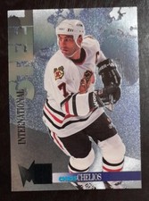 1995 - 1996 Fleer Metal Chris Chelios International Steel #2 Hockey Card
