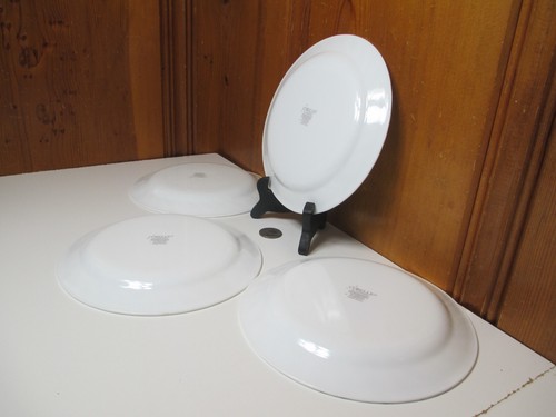 Set of 4 Corelle Chutney 7 1/8" White Salad Plates Swirl Rim Fruit Border - Picture 5 of 6