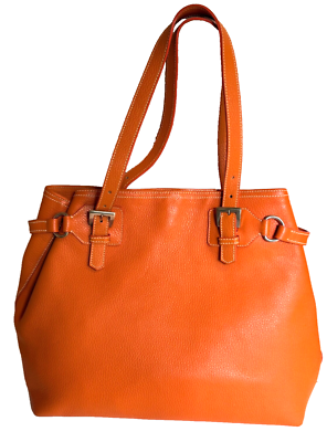 バッグ PRADA ORANGE LEATHER BAG MADE IN ITALY PRADA Vitello Daino Orange Leather Tote Handbag Shoulder Bag | eBay
