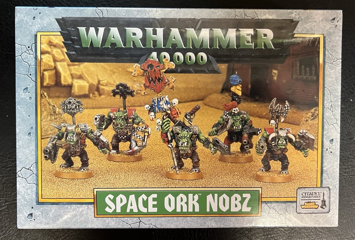 Warhammer 40K - Space Ork Nobz (1999) - Sealed, NIB, OOP, 5 Metal