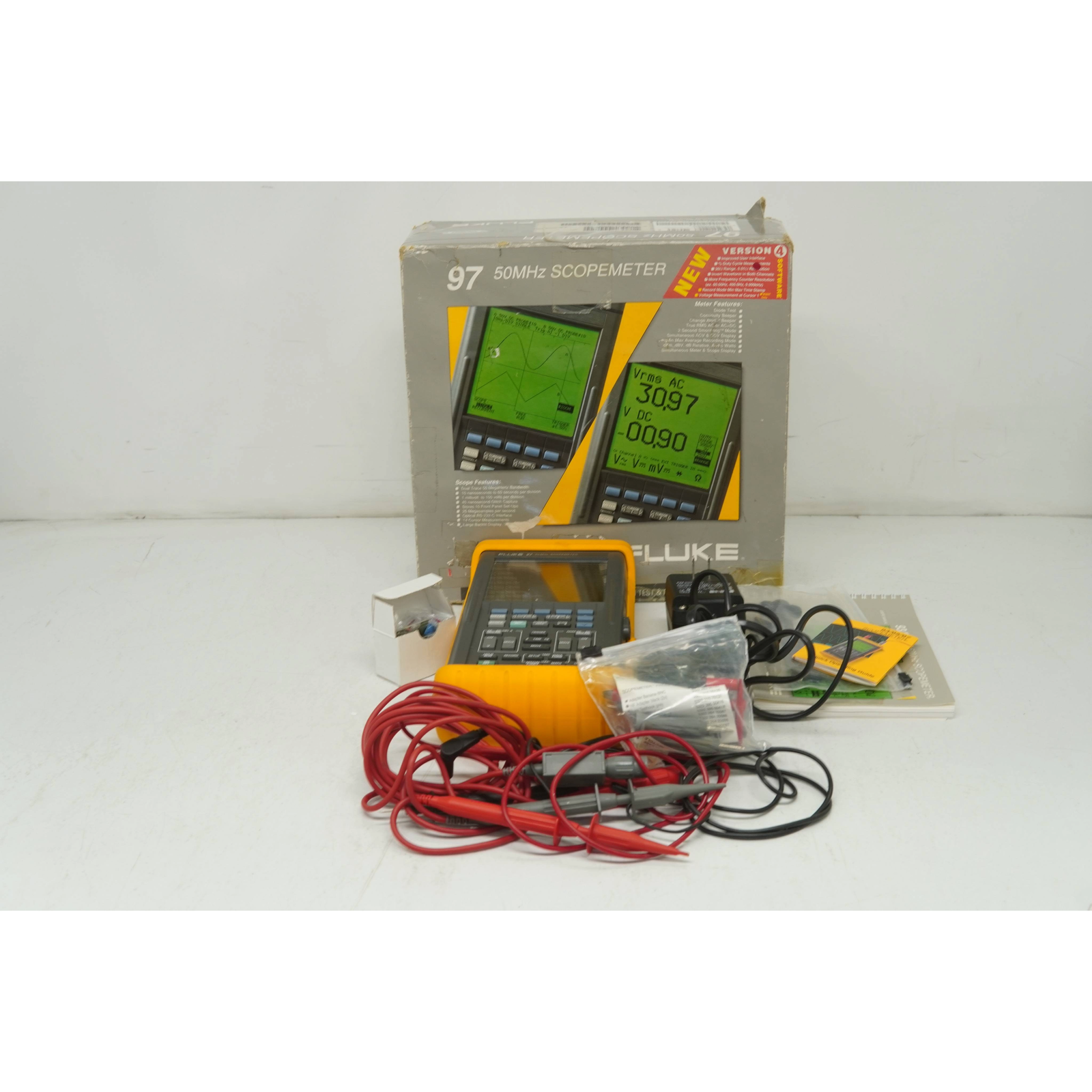 Fluke 97 Auto Scopemeter Dual Trace 50 MHz Handheld Oscilloscope eBay