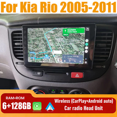 9''Wireless Apple Carplay Android Auto Head Unit Car Radio For Kia Rio 2005-2011