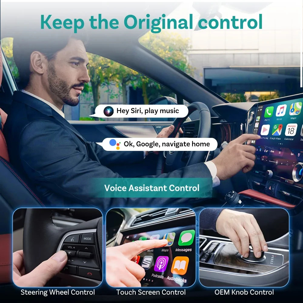 OTTOCAST Play2video Ultra Adattatore Wireless CarPlay Android Youtube Netflix - Miniatura 8
