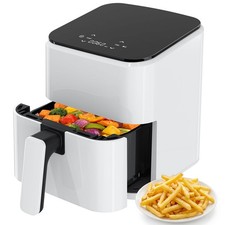 3 Qt Air Fryer, 4-in-1 Air Fry, Roast, Reheat & Dehydrate, Nonstick Basket,white