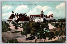 Hotel del Coronado & Library, Coronado CA Vintage Postcard Newman Germany