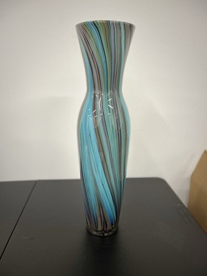 Cyan Design Model 02921 24 Tall Peacock Feather Vase Multi Colored Blue Glass