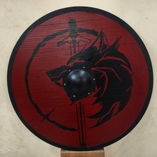 24'' Viking Wooden Round Shield Medieval Norse Battle Ready Handmade Heavy Armor