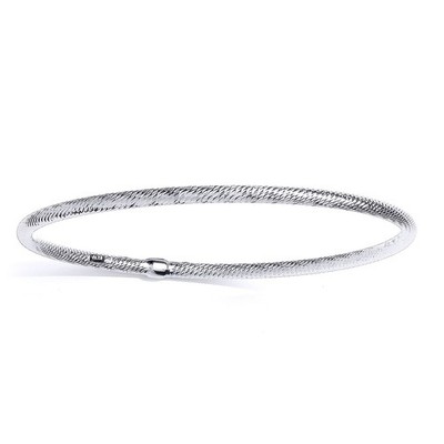 Platiniert Silber Jewelco London Schlangenhaut Röhre Sklave Armreif Armband 3 mm