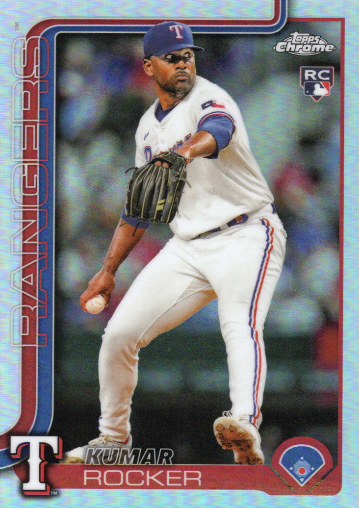 2025 Topps Chrome #73 Kumar Rocker RC Rookie Refractor Texas Rangers