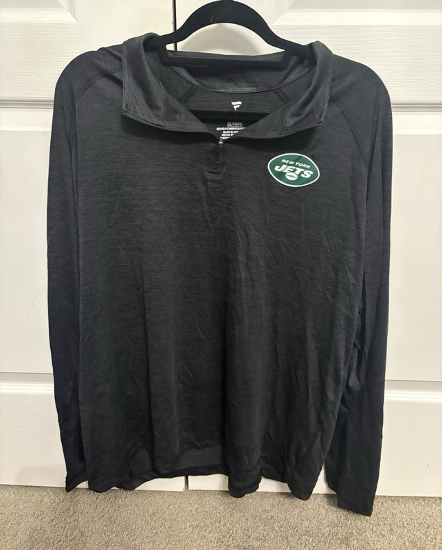 Fanatics New York Jets Football Men's Hooded Long Sleeve Shirt, Black XL