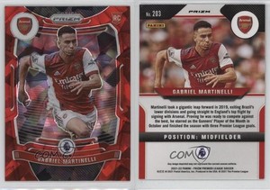 2021-22 Panini Prizm Premier League Red Ice Prizm Gabriel Martinelli #203
