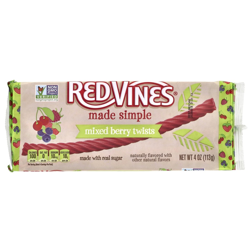 Licorice Tray, Made Simple, Mixed Berry Twists, 4 oz (113 g)